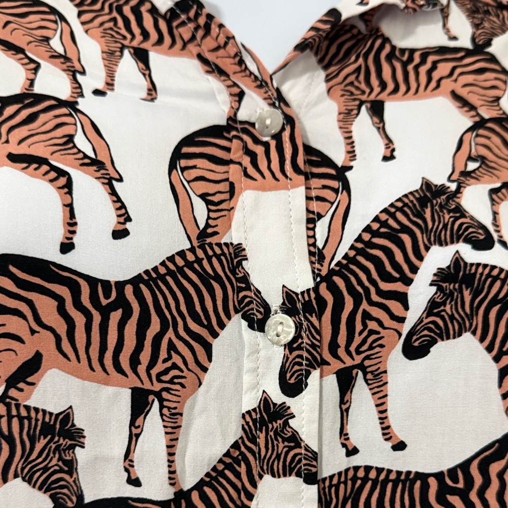*Last Chance* Jane and Delancey Zebra Print Button Down Shirt - Picture 4 of 15